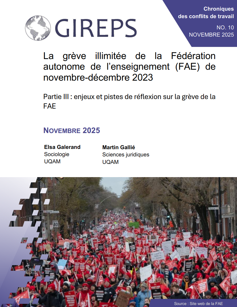 Chroniques des conflits de travail no. 10 : La grève illimitée de la Fédération autonome de l’enseignement (FAE) de novembre-décembre 2023,  Partie III : enjeux et pistes de réflexion sur la grève de la FAE