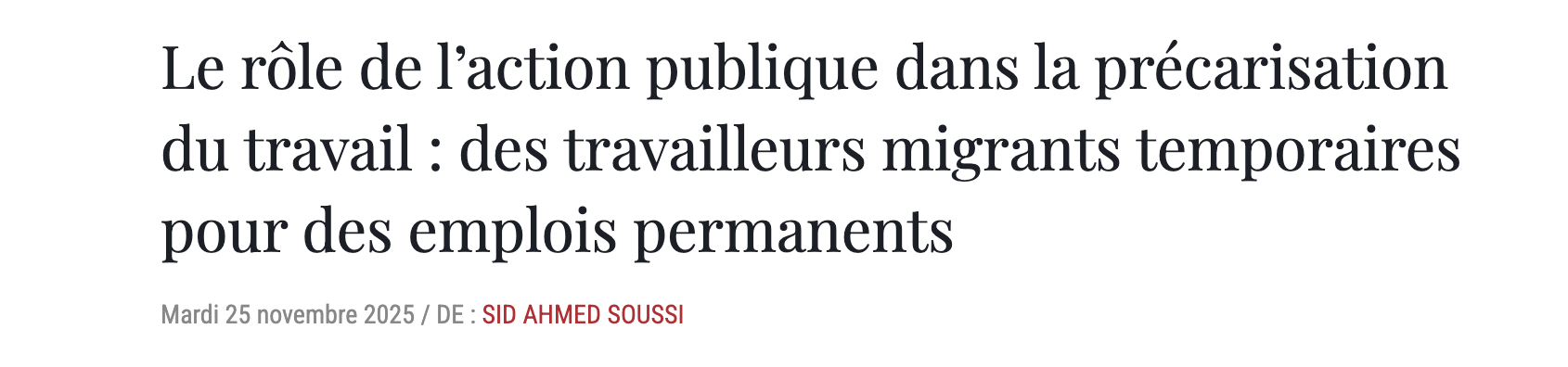 Publication de Sid Ahmed Soussi dans le média Presse-toi à gauche!